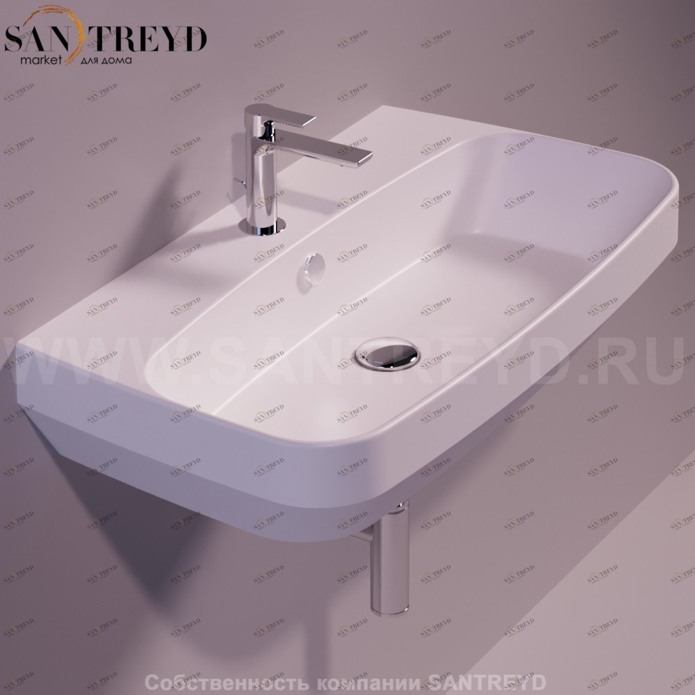 BB12BIANCOMATT Подвесная раковина настенная прямоугольная Simas Baden Baden белая