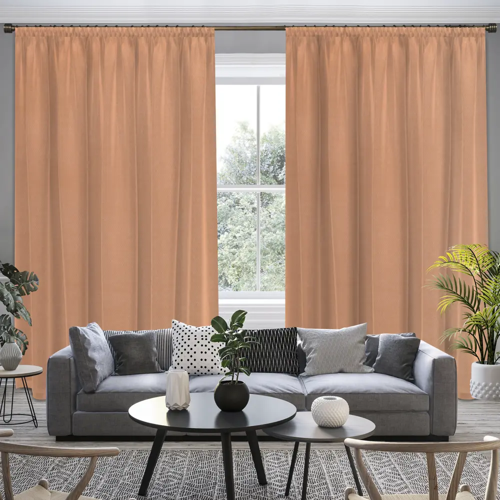 Ткань 1 м/п Desing Однотонный велюр 300 см цвет оранжевый GARDEN STLM-2036525 - Вид №3