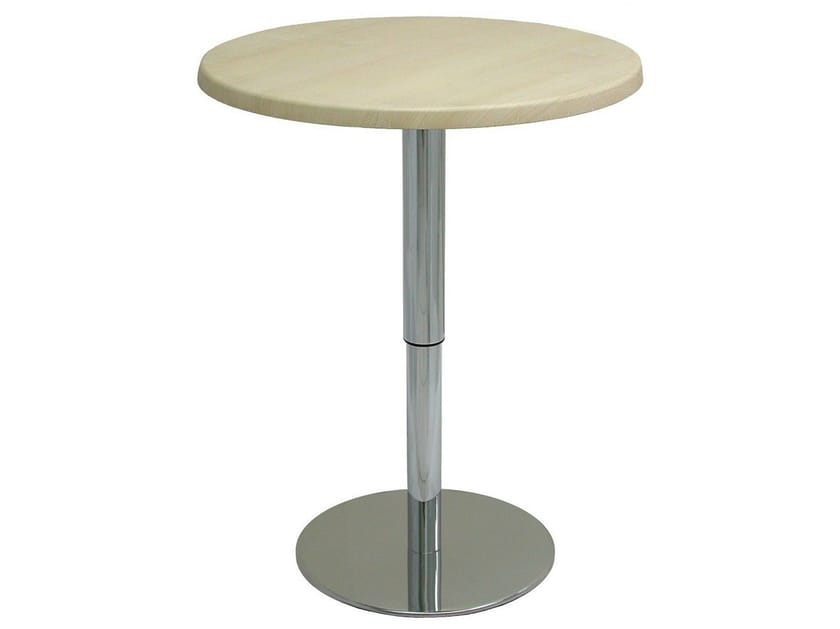 Круглый стол из нержавеющей стали с регулируемой высотой Vela Arredamenti Slim-Inox-Tel ARCH-00056442