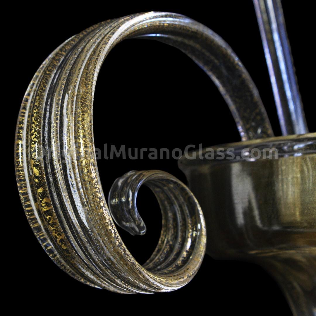 1271 ORIGINALMURANOGLASS Настенный светильник Бра Фоскари с золотом - Пастораль - муранское стекло OMG 25 см MODERNO - Вид №1