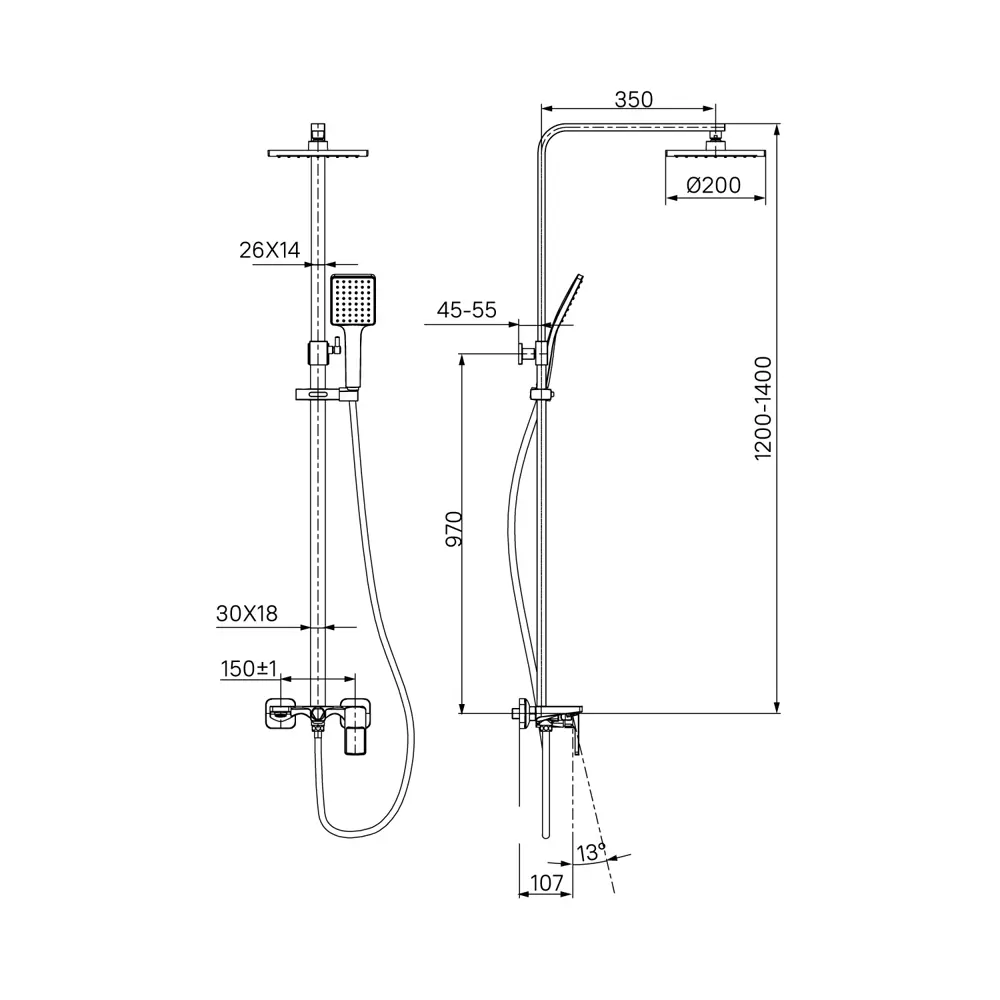 Душевая стойка Iddis Frame со смесителем 1 режим цвет хром STLM-2070763 - Вид №9