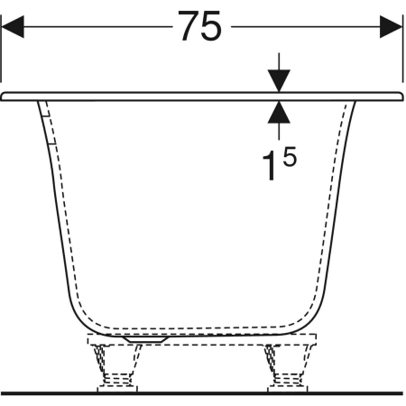 554.008.01.1 Прямоугольная ванна Geberit Soana, с узкими краями, Duo Geberit  - Вид №18