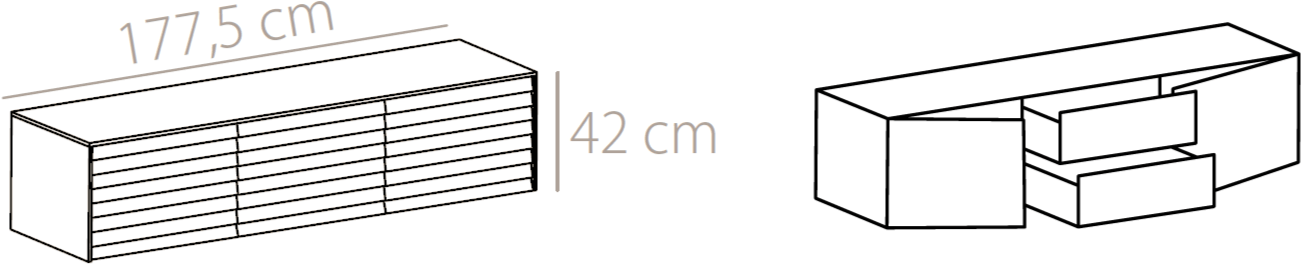 Punt Подвесной буфет из дерева с ящиками Sussex sun-id-1386051 - Вид №1