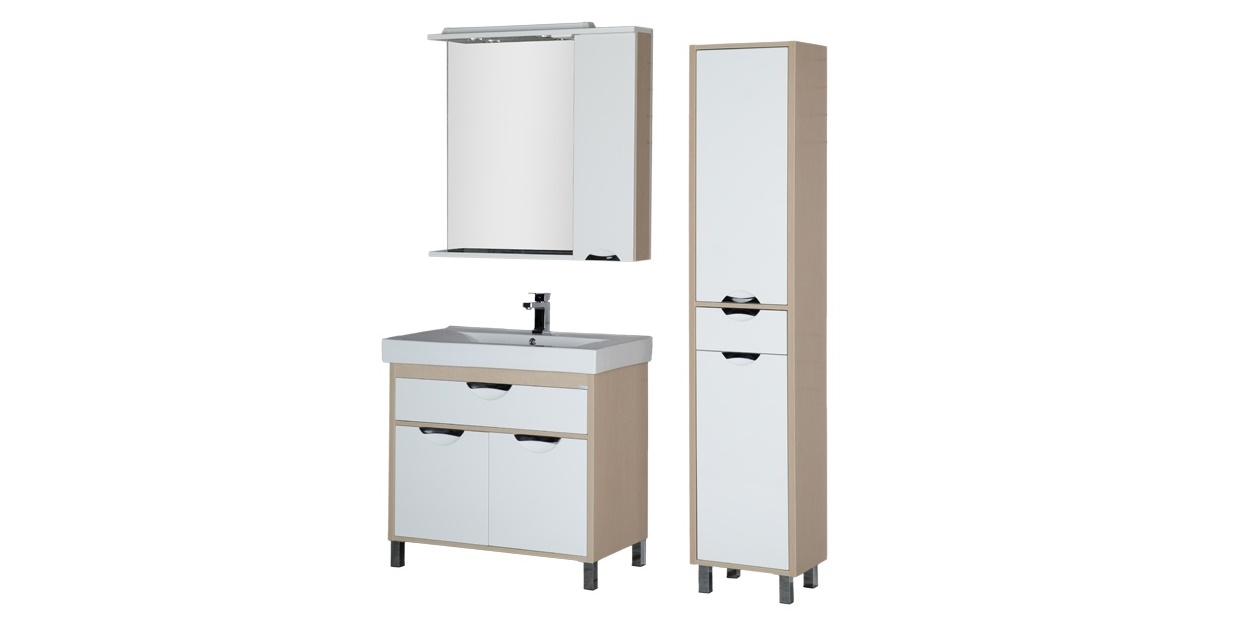 Комплект мебели Aquanet Гретта 90 светлый дуб 00177137 - Вид №1