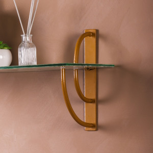 Кронштейн  Рим для стеклянных полок, 127х225 мм, золото LJPS0117 Public Steel Россия