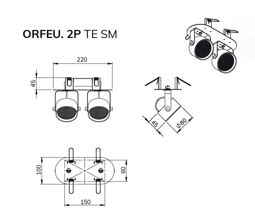 Алюминиевый регулируемый светодиодный потолочный светильник Exporlux ORFEU TE SM ARCH-00098128 - Вид №5