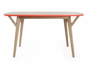 Обеденный стол прямоугольный осветленный дуб, коралловый 140 см Proso THE IDEA  210031 Бежевый