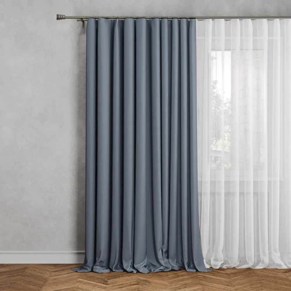 Штора на ленте Ниса 160x260 см цвет серый 89375990 STLM-2081405 Santreyd 
