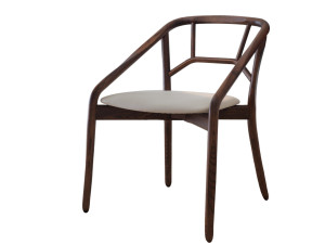 Деревянный стул со встроенной кожаной подушкой