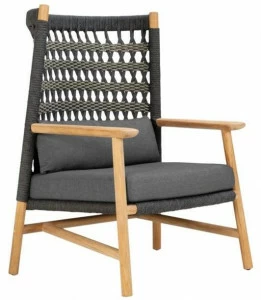 JANUS et Cie Кресло в морской веревке с высокой спинкой Anatra