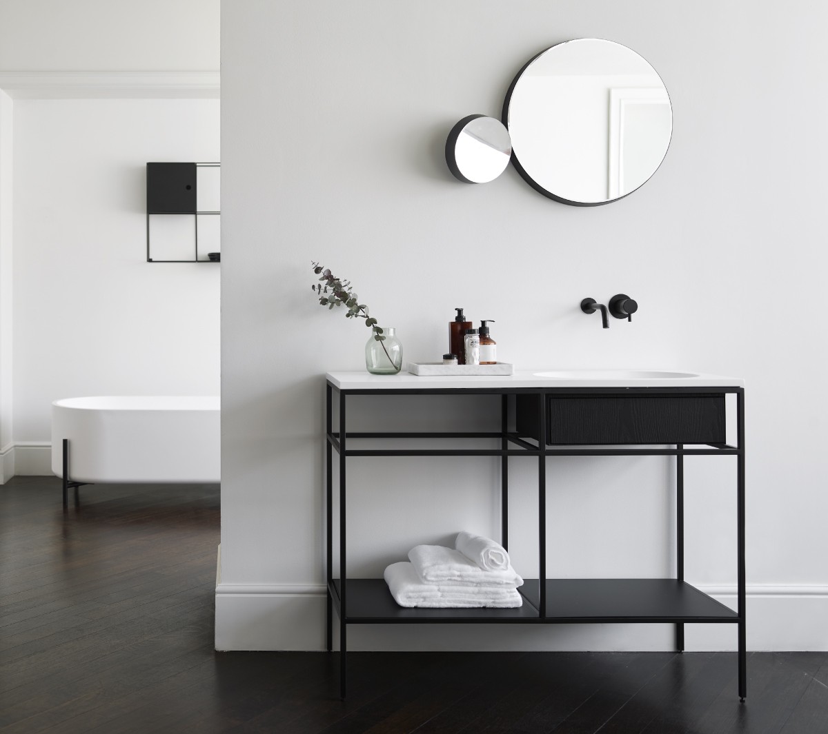 comp-composizione gs1b Подвесная раковина настенная прямоугольная Ex.T Frame черная - Вид №12