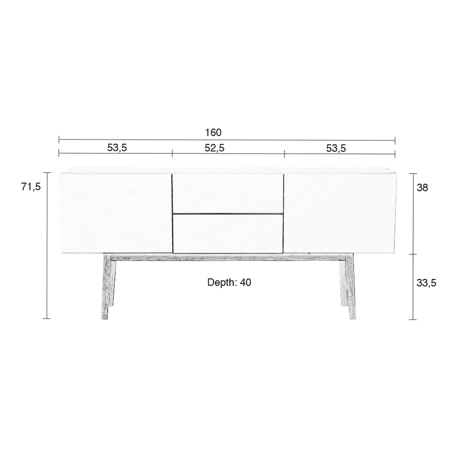 Тумба High on Wood 160x40x71,5 см Zuiver 4100004 - Вид №11