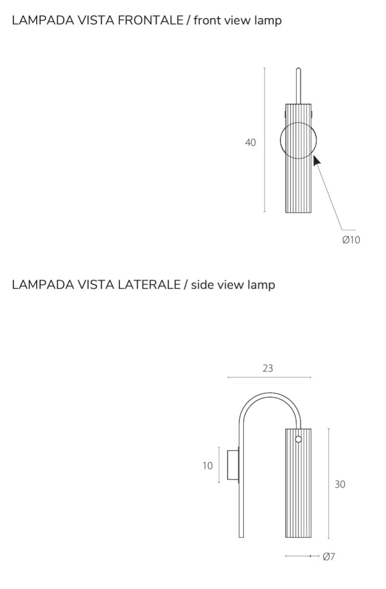 Настенный светильник из стекла pyrex canneted RIFLESSI Tube ARCH-00116227 - Вид №3