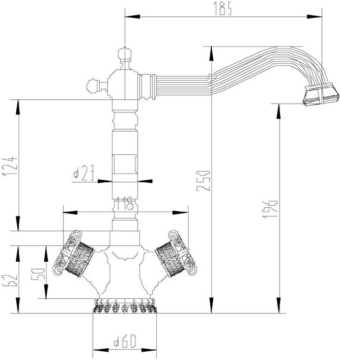 Смеситель ZorG Antic A 3005K-BR для кухонной мойки, бронза - Вид №2