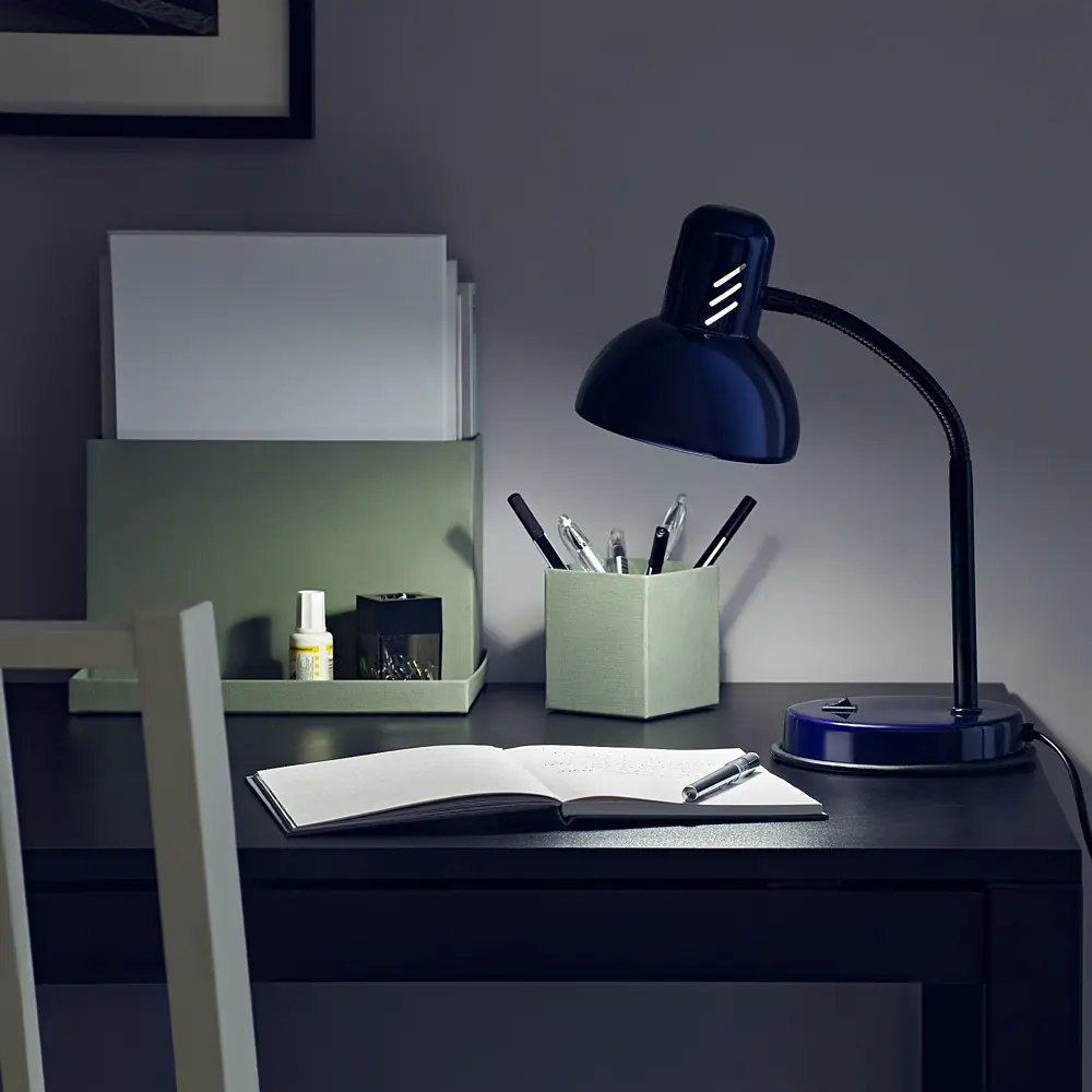 Рабочая лампа настольная Семь огней Эйр 1 лампа Е27 цвет синий STLM-2122066 - Вид №8