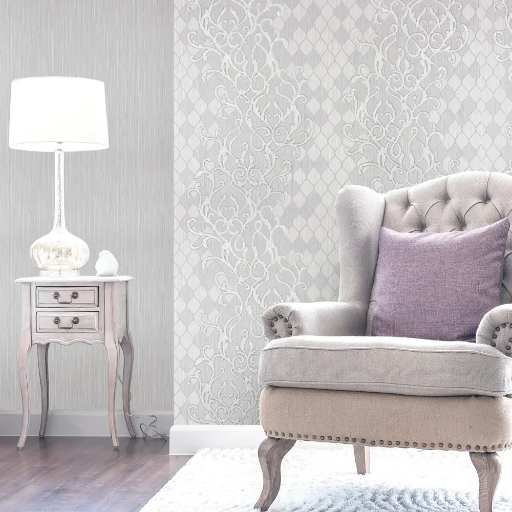 Обои флизелиновые Амина 1.06х10 м серые 1615-5 Santreyd STLM-2087682 - Вид №3