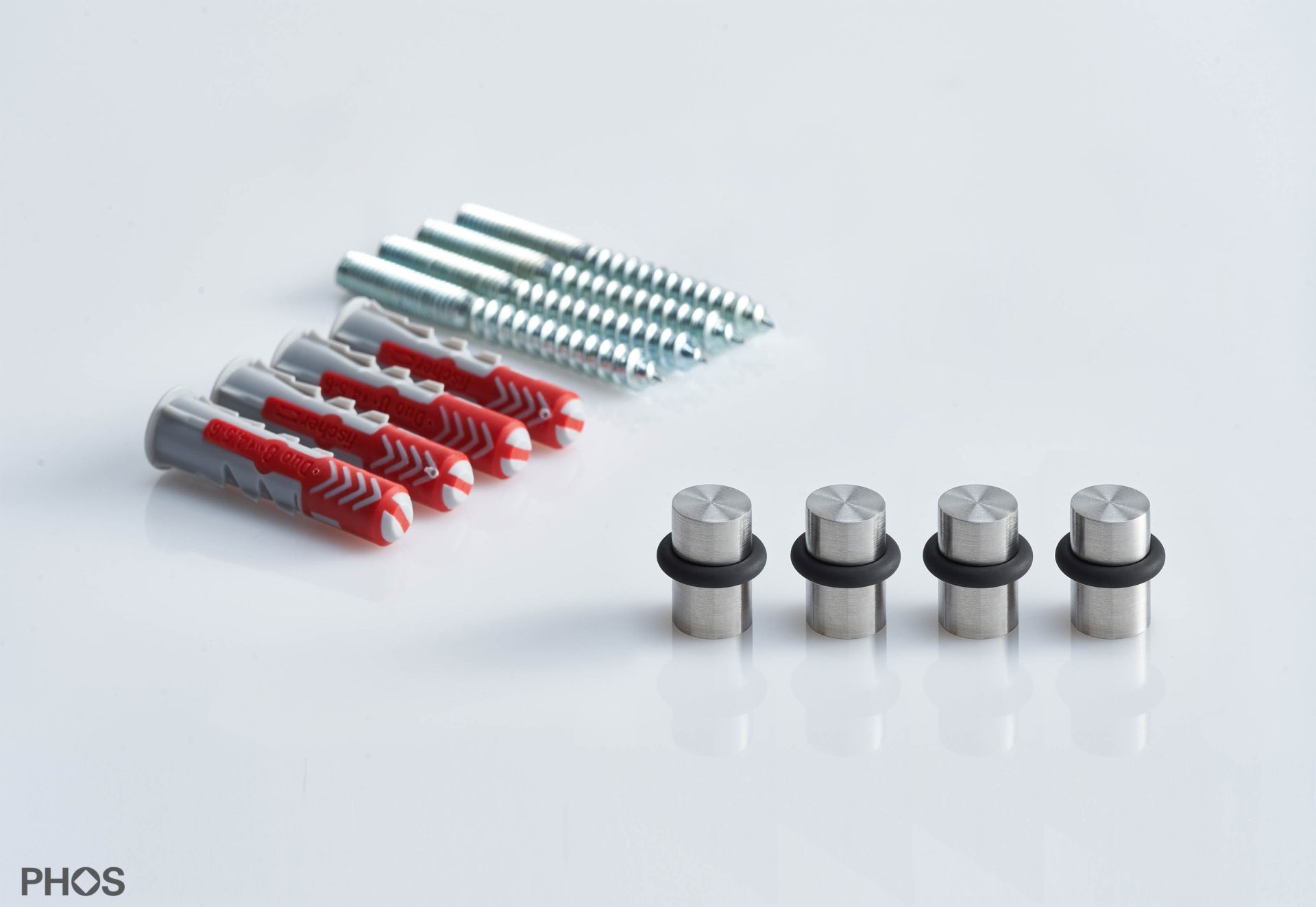 GTA10-15Set4 Набор из 4 опор для полок, ø10 x 15 мм, привинченных подвесным болтом M6. PHOS  - Вид №1