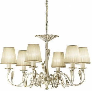 Possoni Illuminazione Старинная бело-золотая люстра с абажурами Greta 1038/6