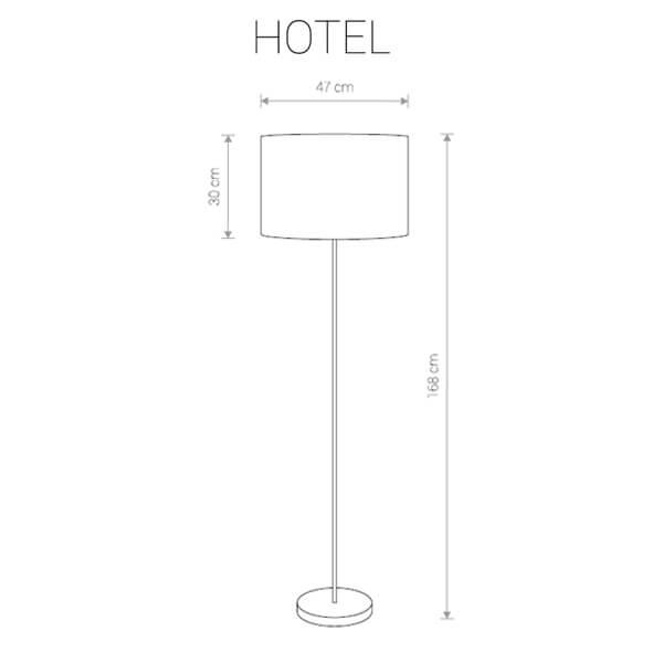 Торшер с абажуром 168х47 см серый Hotel 9300 NOWODVORSKI HOTEL 00-3889451 Серый - Вид №2