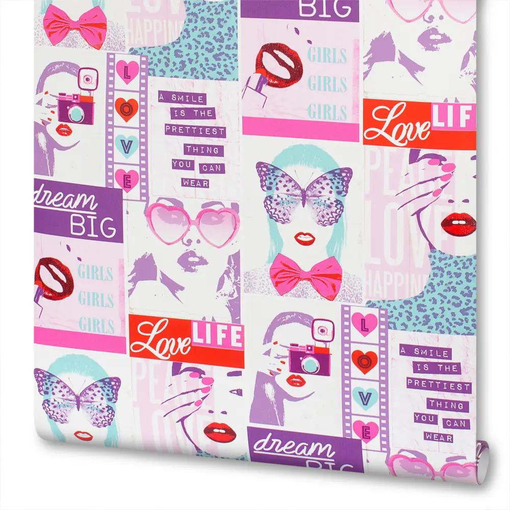 Обои бумажные для детской Girls 0.53х10 м цвет розовый Ra 209600 Rasch Kids & Teens STLM-2029559