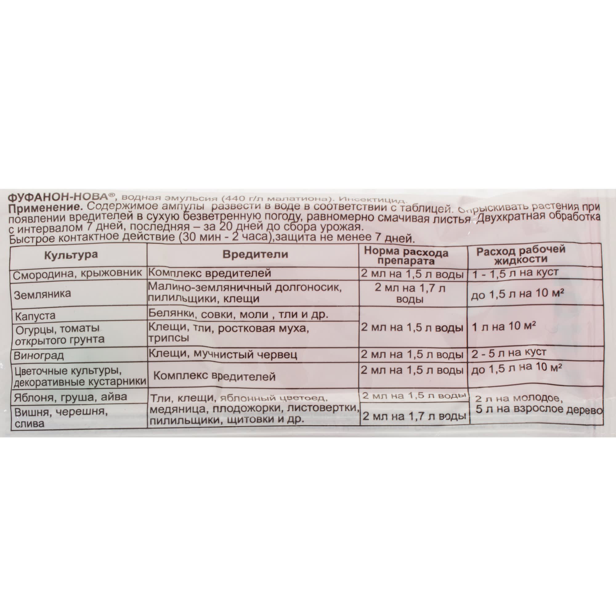 15170521 Средство для защиты садовых растений от вредителей «Фуфанон-нова» 2 мл Santreyd  - Вид №2