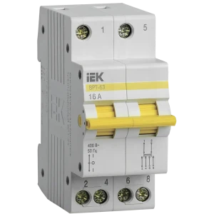 Выключатель-разъединитель трехпозиционный IEK ВРТ-63 2P 16 А