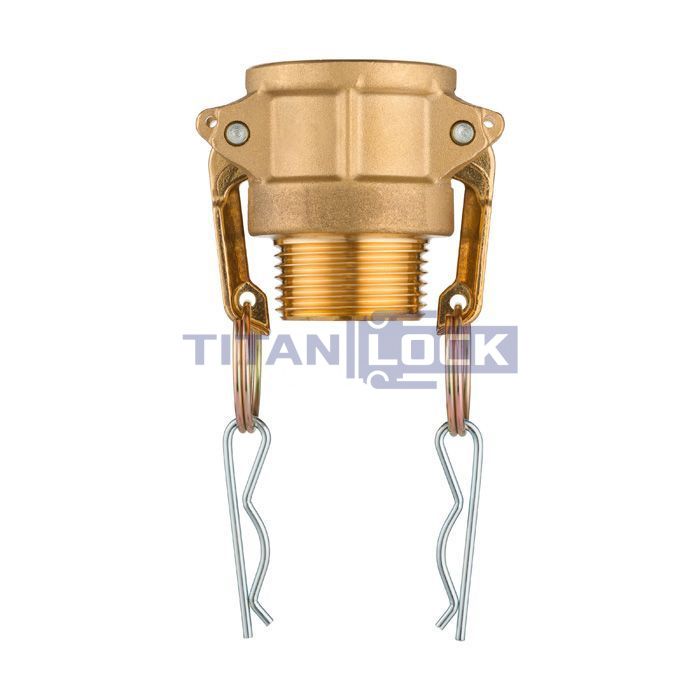 Камлок латунный тип B розетка, наруж. резьба BSP 1", TL100BBR TITAN LOCK 
