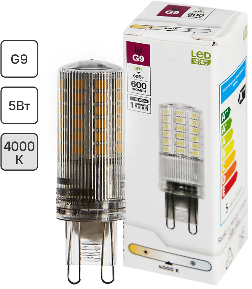 Santreyd LED лампа G9: экономное освещение с нейтральным белым светом 82991552