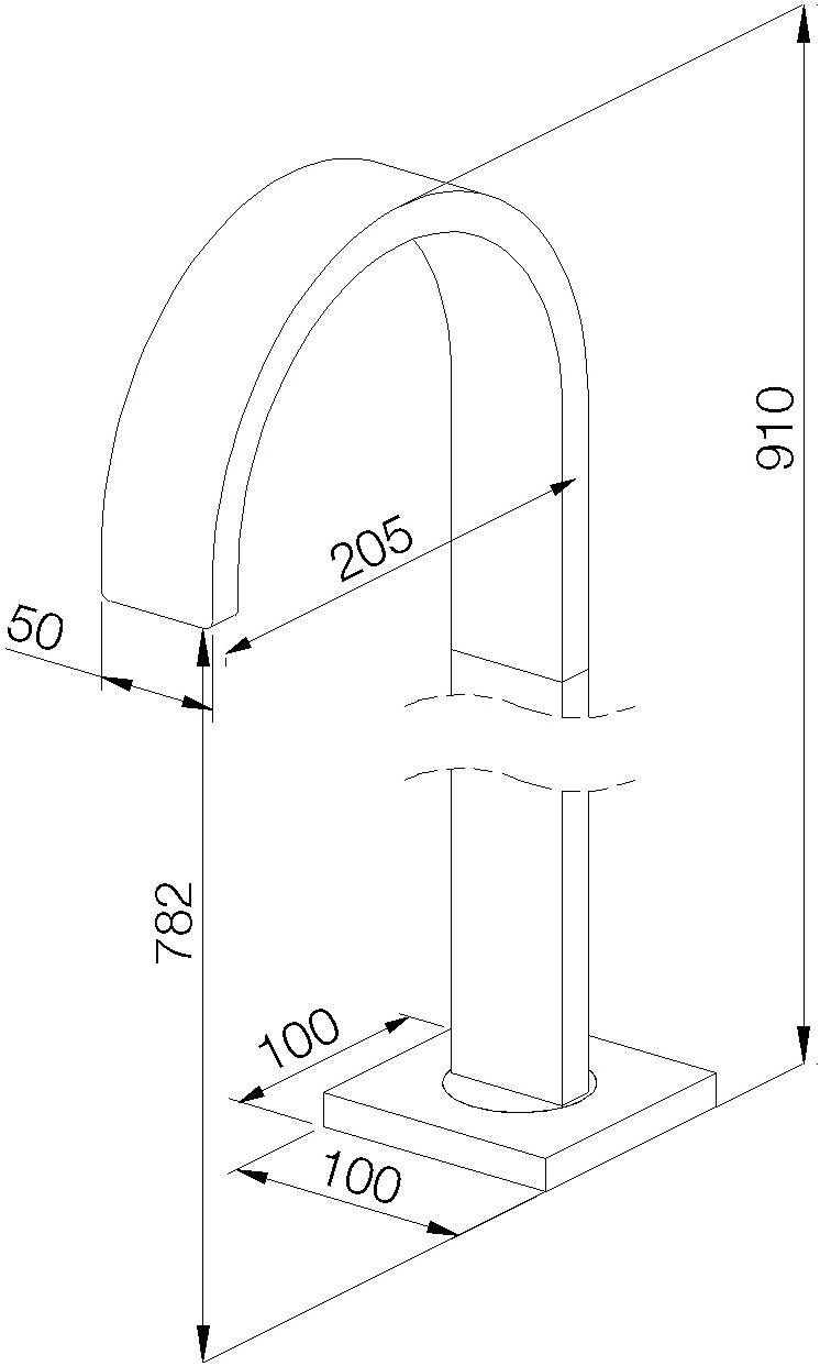 rvb Напольный излив для ванны Line 8009.--.37 - Вид №1