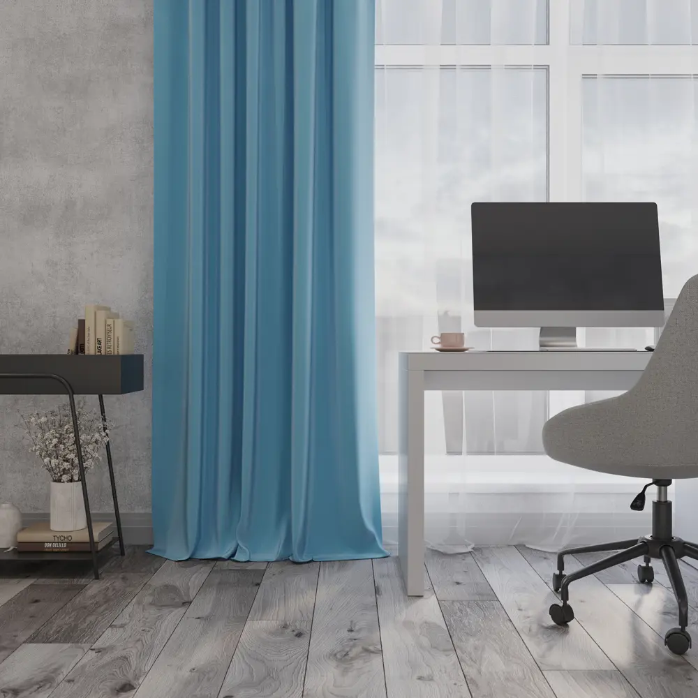 Штора на ленте димаут Ален 140x270 см цвет васильковый ТОРГОВЫЙ ДОМ ТЕКСТИЛЬ STLM-2144198