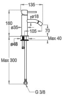 Fir Italia Смеситель для биде Cleosteel 48 4821210 - Вид №1