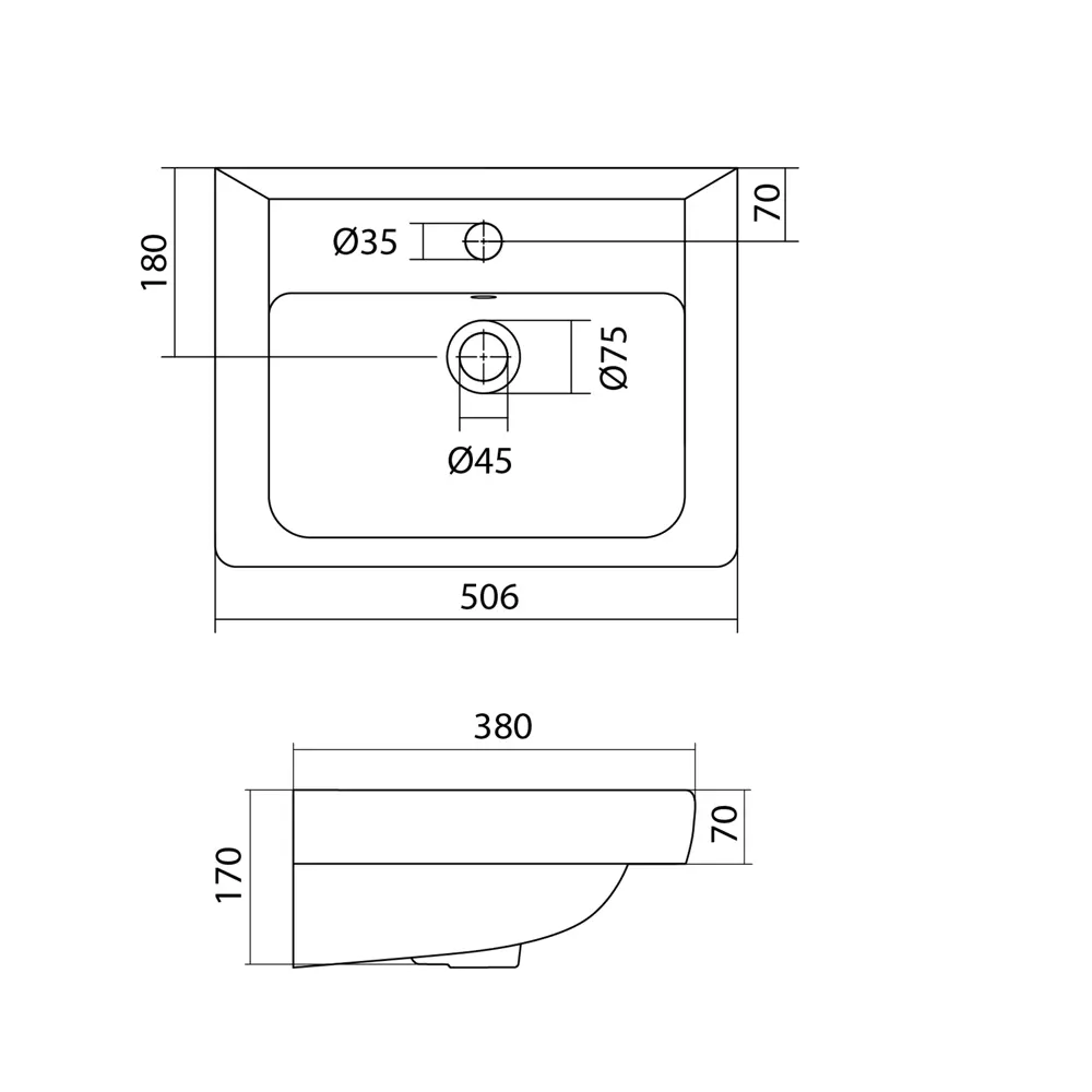 Раковина Santek Тигода накладная 50 см STLM-2183554 - Вид №4