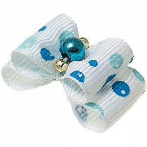 ПР0047644 Бантик Ностальжи (пара) синий, двойной объёмный 3х1,5см V.I.PET