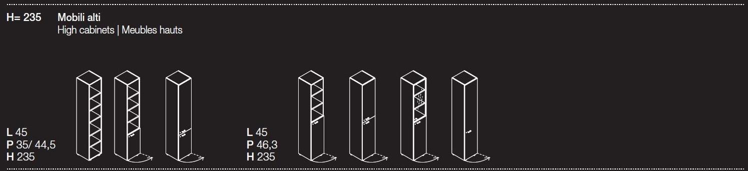 Las Mobili Высокий офисный блок из дерева и стекла с распашными дверями Contenitori universali evo sun-id-1443690 - Вид №9