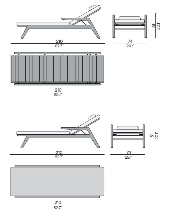 Садовая кровать из ткани и тика MANUTTI Sunrise ARCH-00101762 - Вид №4