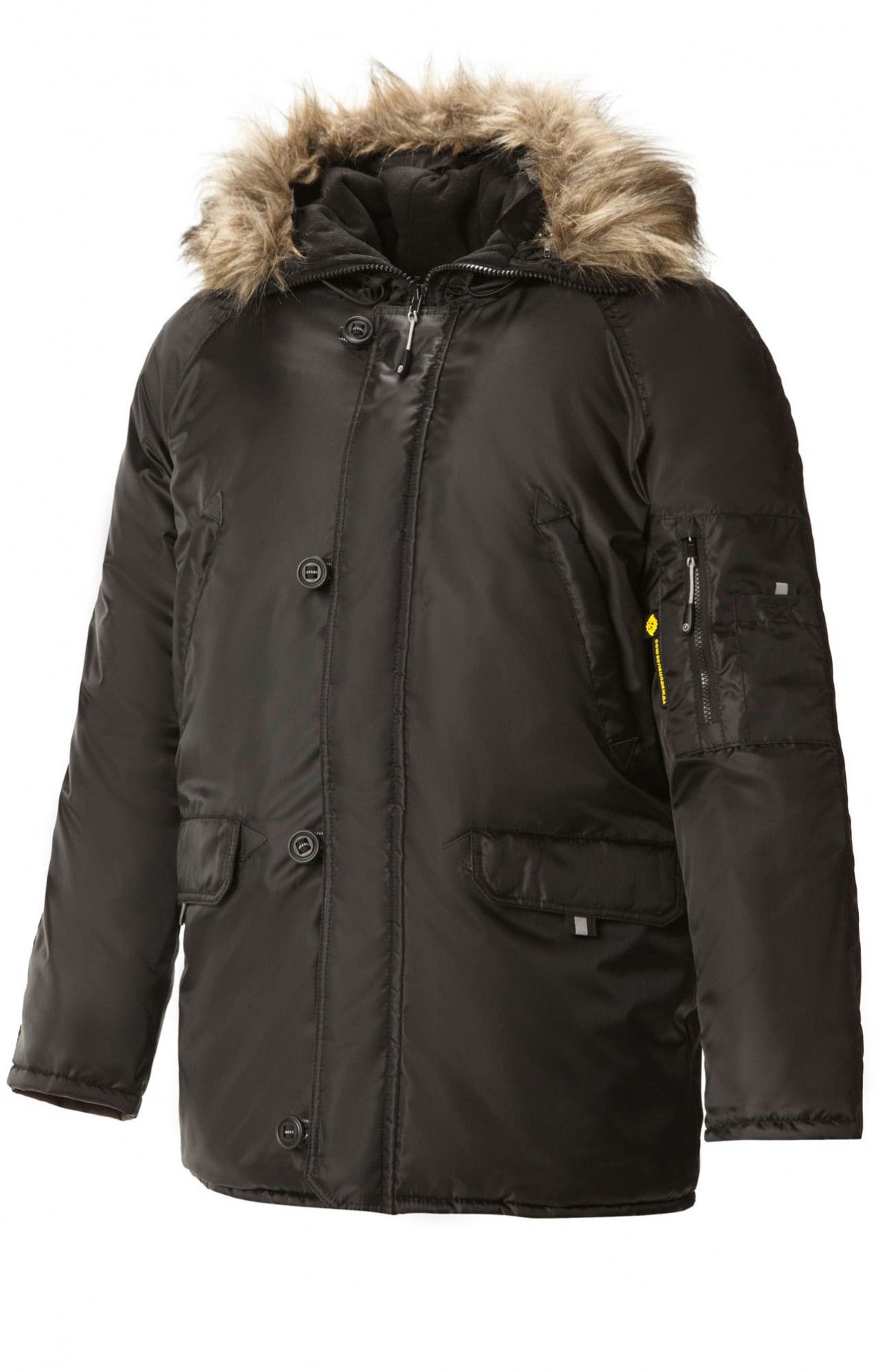 63580 Куртка "Север" удлиненная черная  Зимняя спецодежда  размер 44-46/170-176 