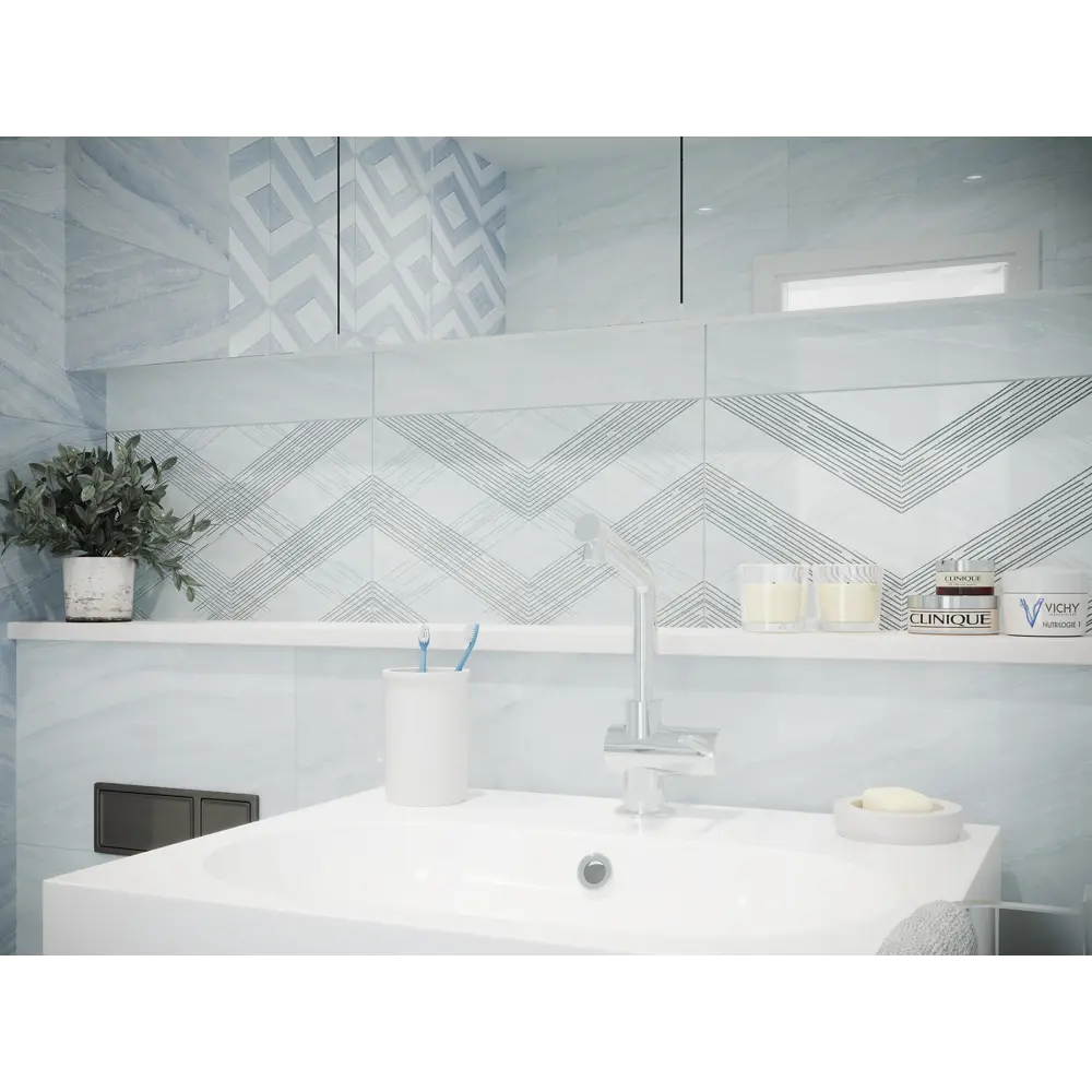 Плитка настенная Ars Шеврон 40x27 см 1.08 м² мрамор цвет голубой Santreyd STLM-2154789 - Вид №4