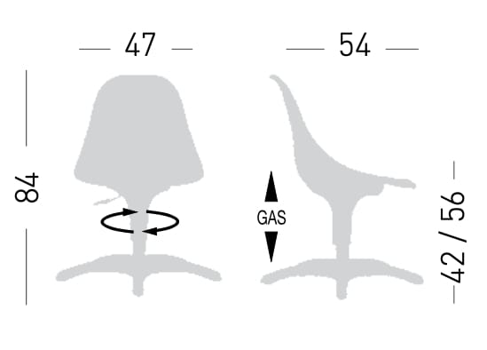 Офисное кресло с регулируемой высотой из инженерного пластика GABER ARCH-00018726 - Вид №4