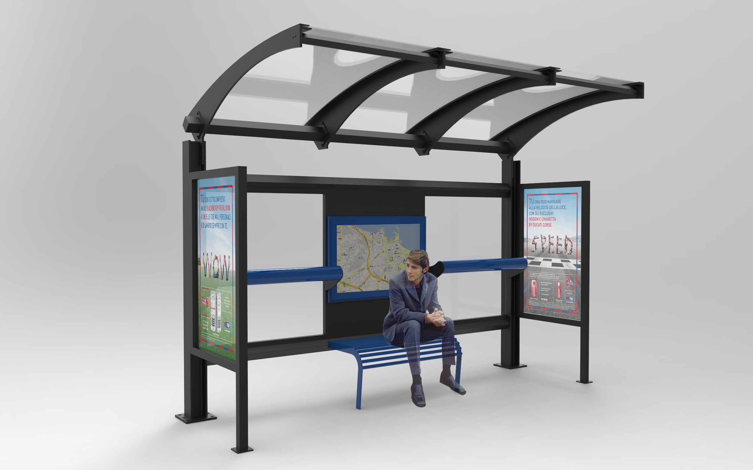 Стальной и стеклянный навес для автобусной остановки CITYSì PRIMERA ARCH-00035964 - Вид №2