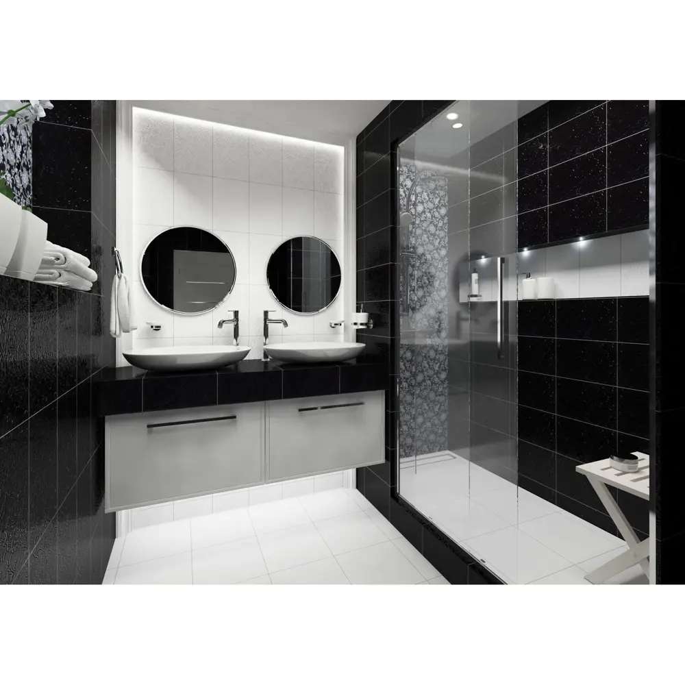 Декор «Аджанта цветы» 20х30 см цвет чёрный Kerama Marazzi STLM-2063343 - Вид №5