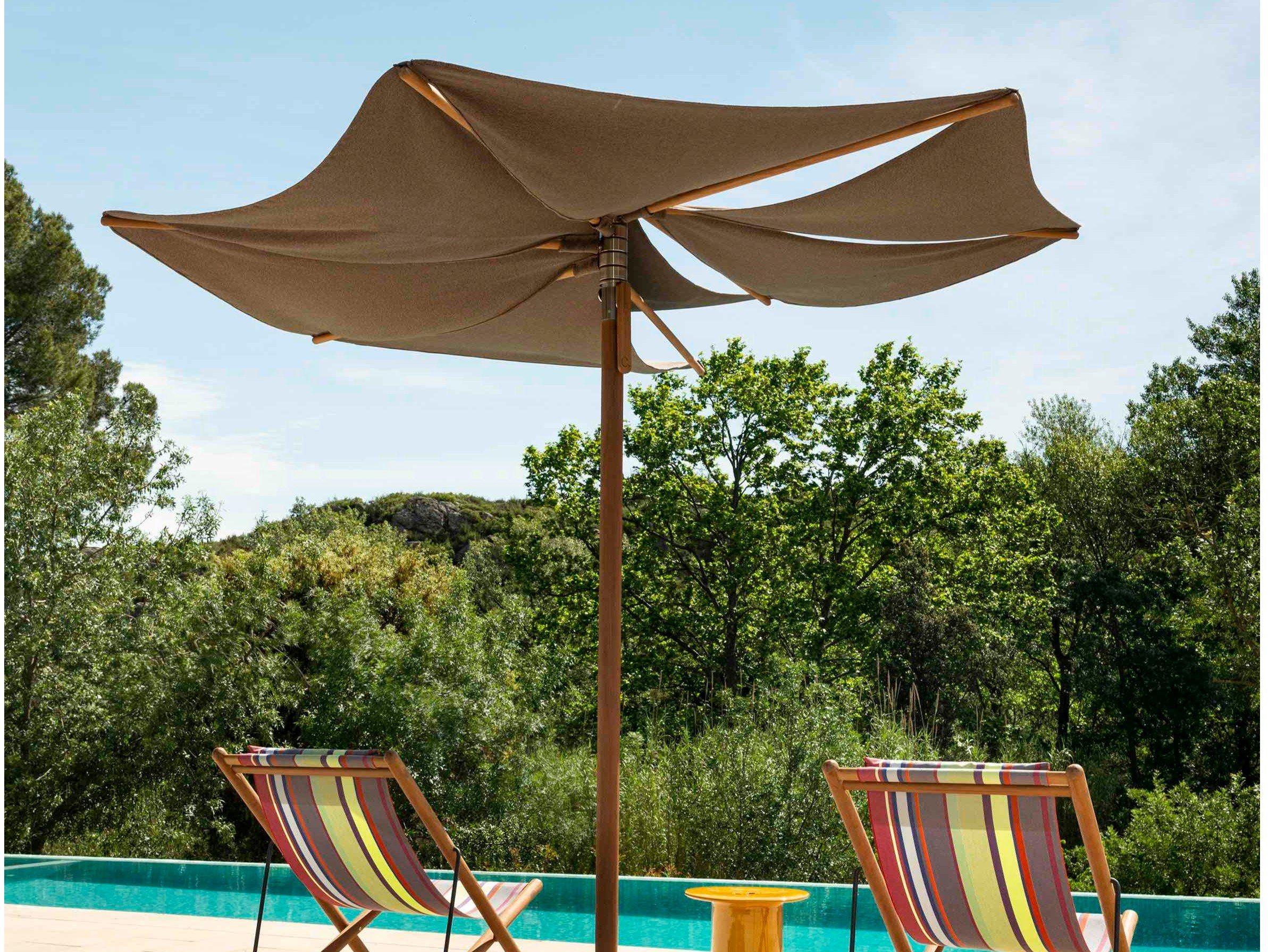 Круглый зонтик из нержавеющей стали и дерева calma Om ARCH-00102353