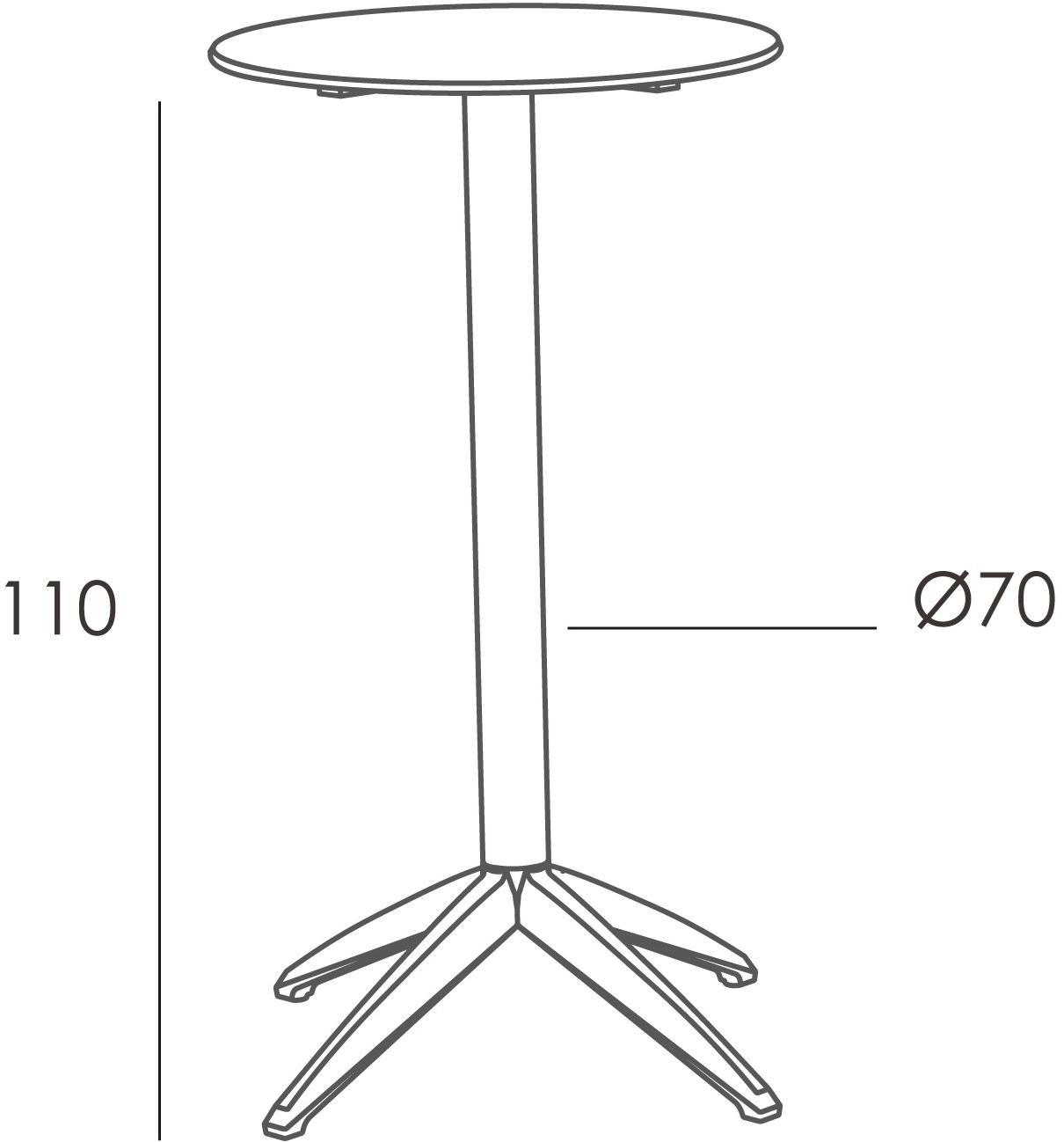 Ezpeleta Круглый высокий стол из полипропилена и hpl Quatro Mlk-qucr - Вид №1