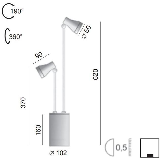 BEL-LIGHTING Столбик из нержавеющей стали Tex 750.gu.04 - Вид №1