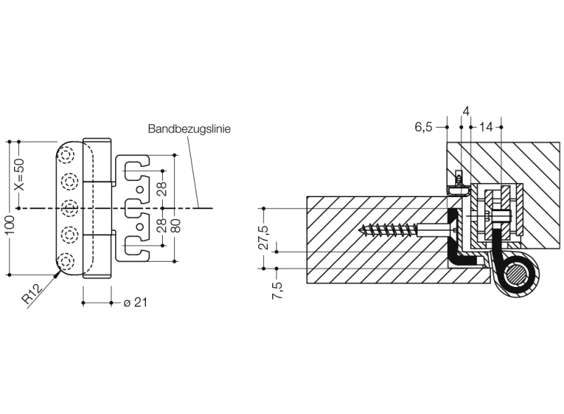 B8107B.100 трехрулонная лента HEWI Türzubehör  - Вид №6