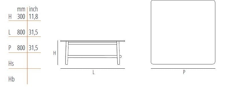 Деревянный квадратный журнальный столик Wiener GTV Design Single Curve ARCH-00086739 - Вид №13