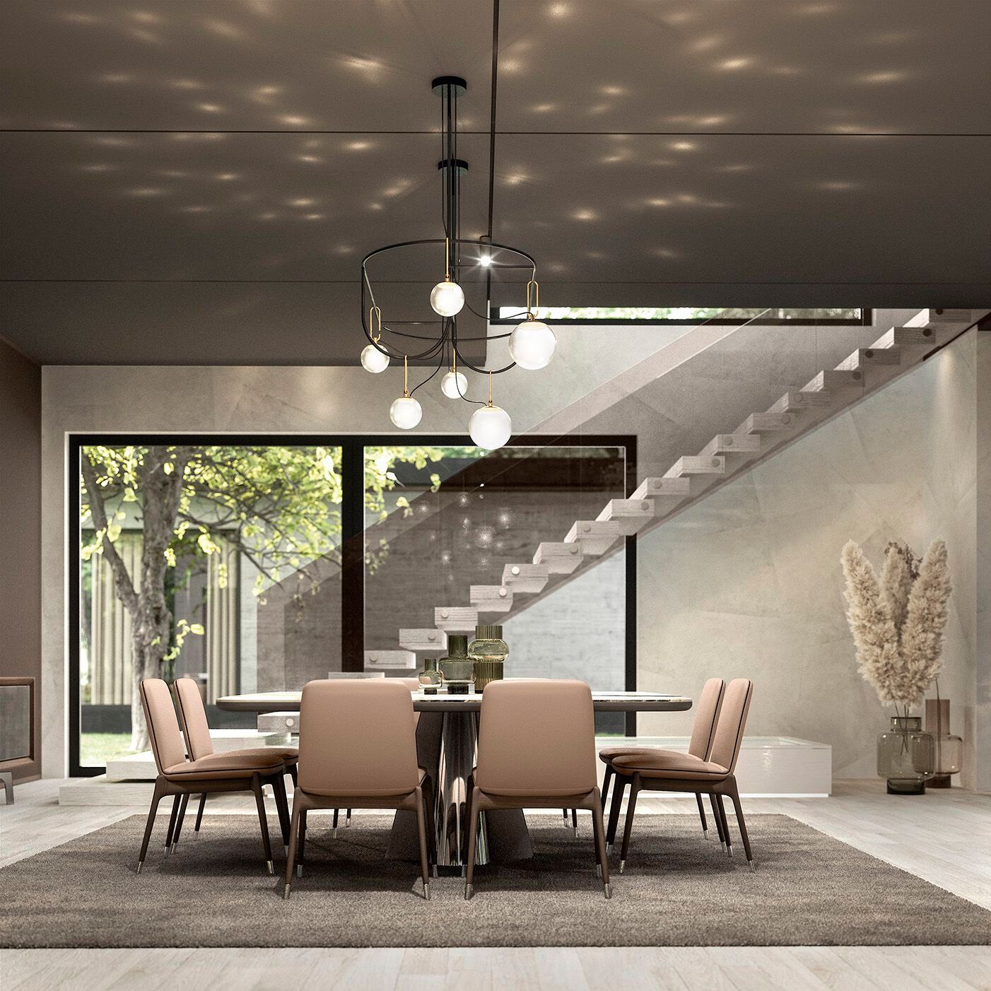 Квадратный стол с никелевым основанием и мраморной столешницей CEPPI Evergreen ARCH-00102178 - Вид №2