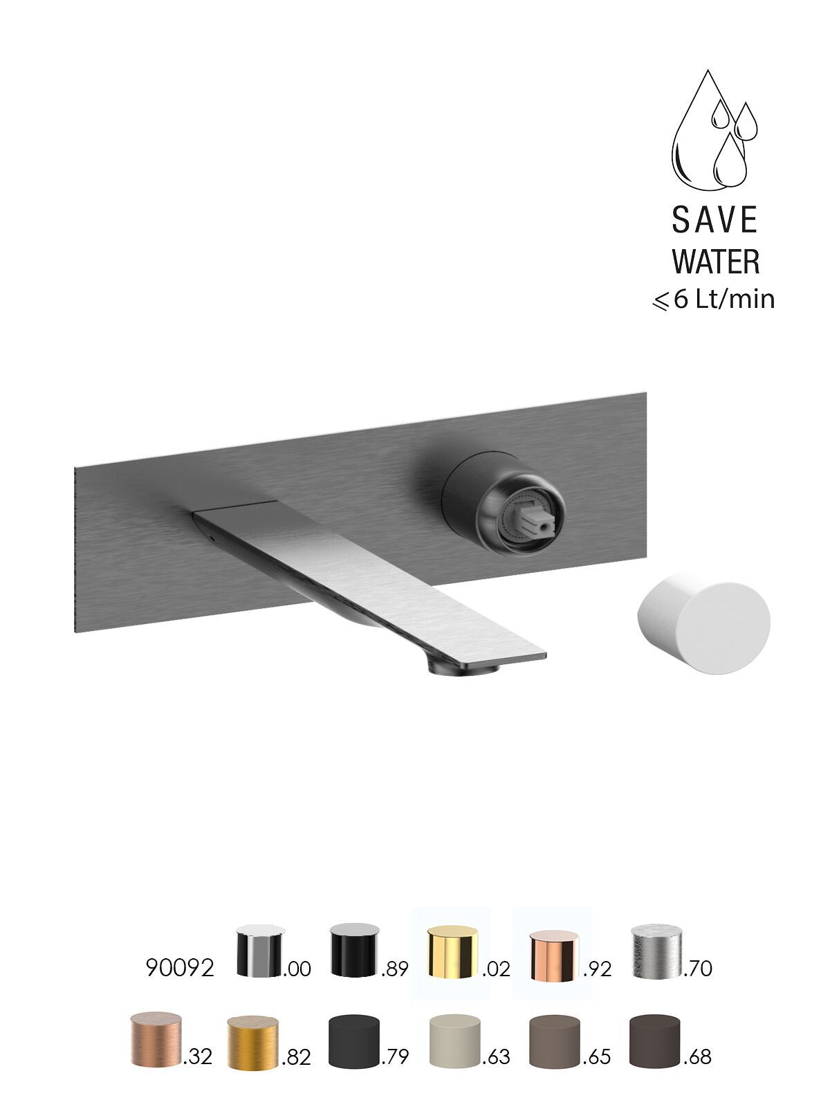 Смеситель для раковины с ограничителем расхода с пластиной Rubinetterie Frattini Narciso S ARCH-00138344 - Вид №11