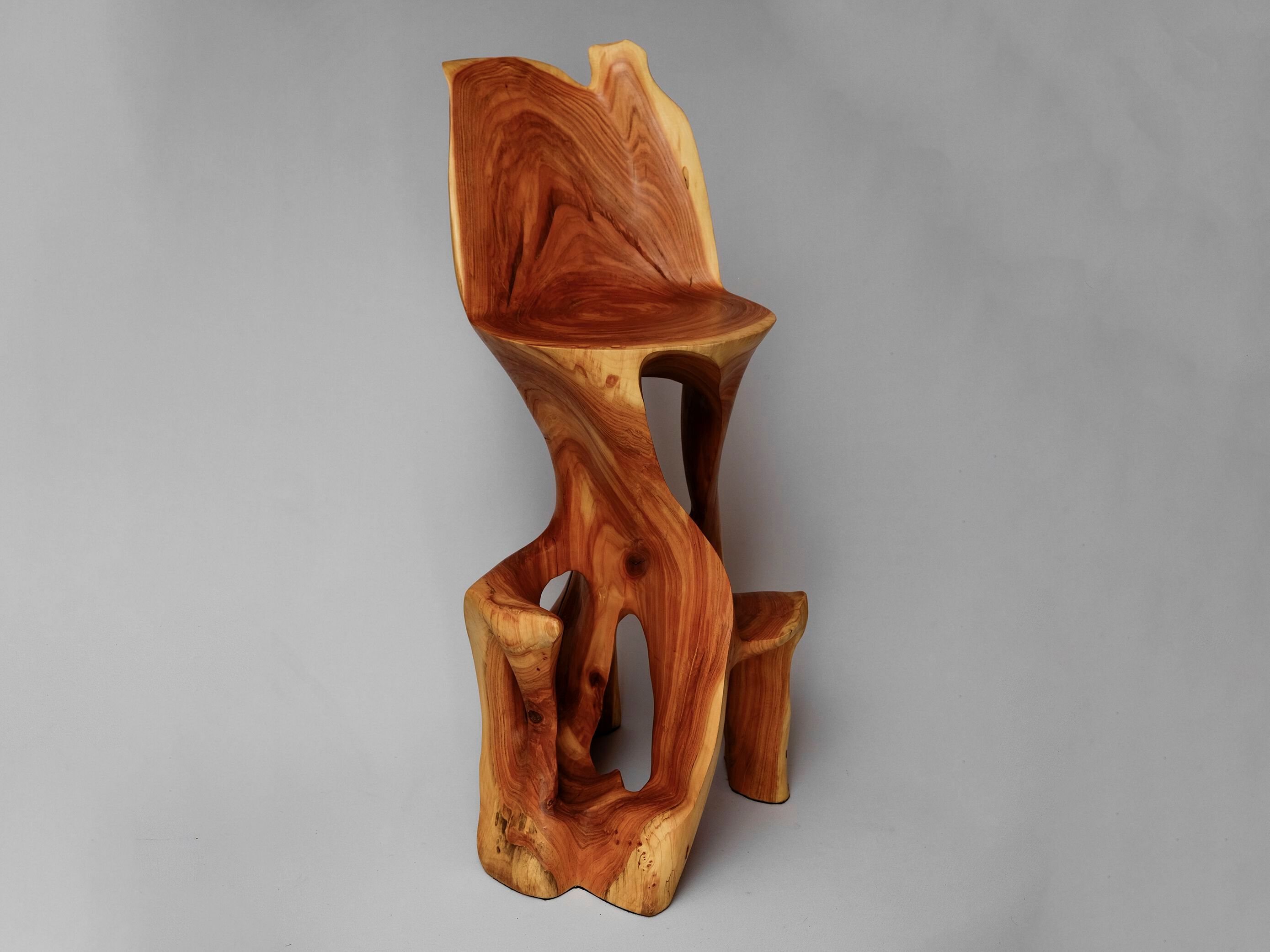 Высокий деревянный стул со спинкой Logniture Makha ARCH-00108144