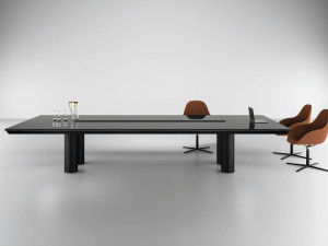 Деревянный прямоугольный стол для совещаний с системой люверсов