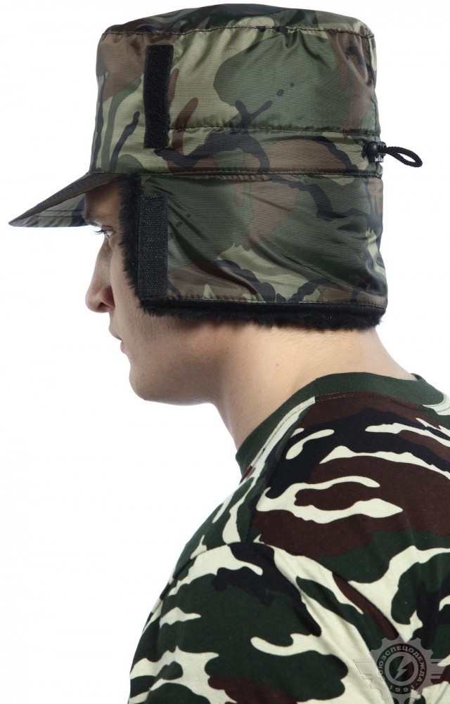 61458 Кепи "Охранник" зимняя камуфляж зеленая  Головные уборы  размер 60 Спецодежда  - Вид №5